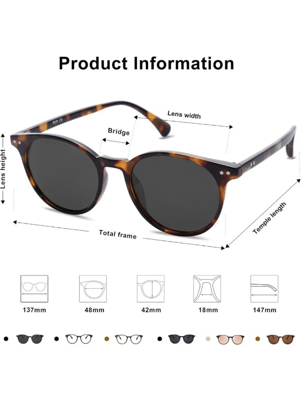 Vintage Round Polarized Sunglasses for Women & Men | UV400 Lightweight